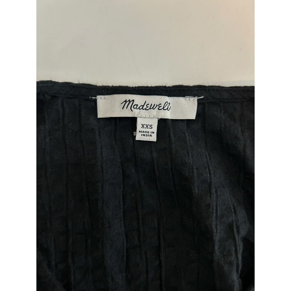 MADEWELL Dress NEW $128 Black Seersucker Cutout Sleeveless Cotton Midi Size XXS - Picture 7 of 8